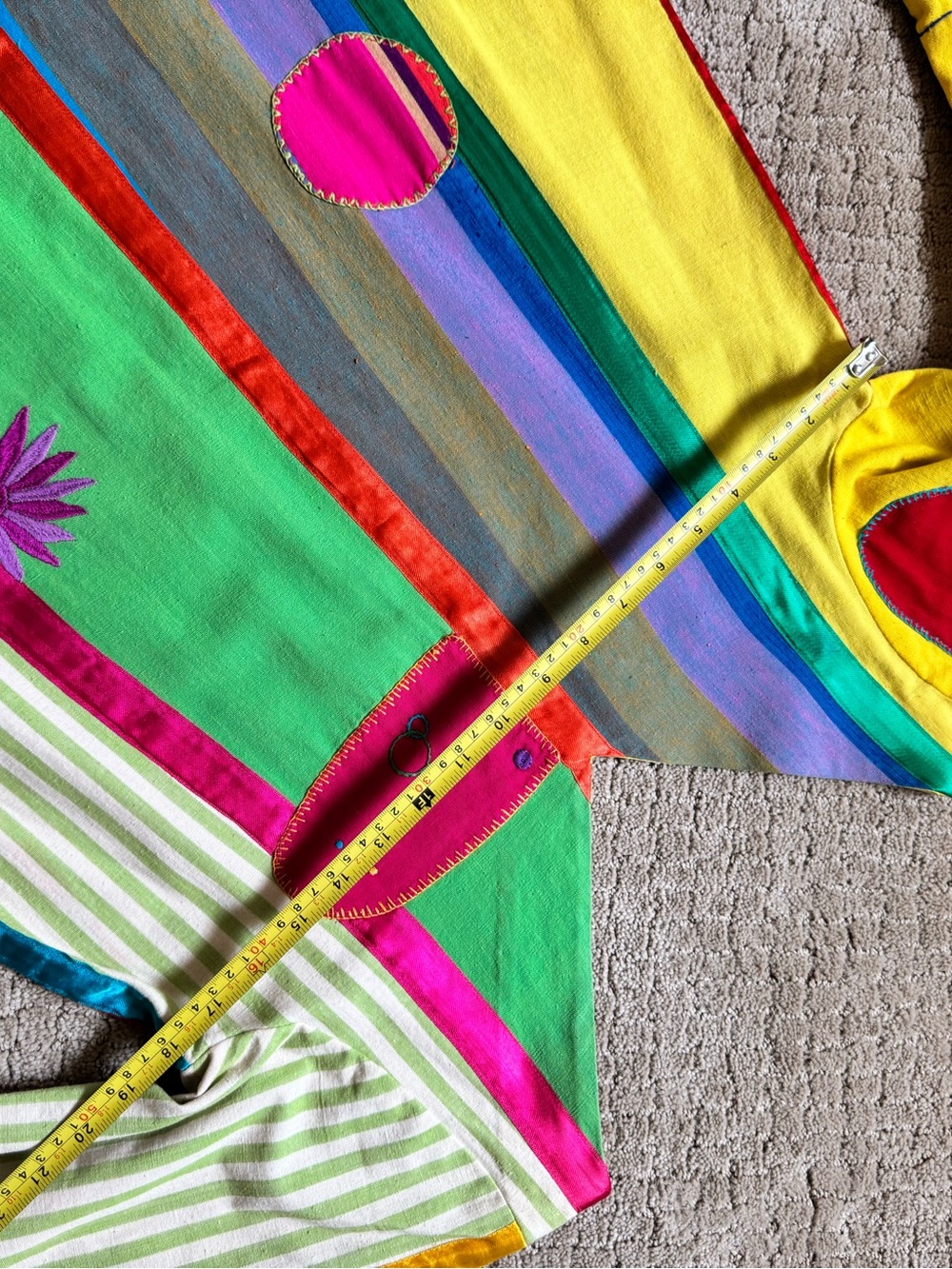 Josefa Colorblock Maxi Dress with Bold Geometric Accents - Yellow, Green, Pink - Picture 3 of 12